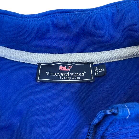 Vineyard Vines Mens XXL Half Zip Sweatshirt Pullover Two-toned Blue Grey Warm - Picture 6 of 16